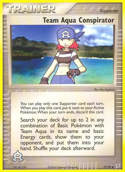 Team Aqua Conspirator #77 EX Team Magma vs Team Aqua Pokemon card