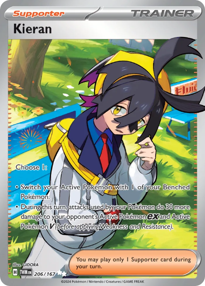 Kieran #206 Twilight Masquerade Pokemon card