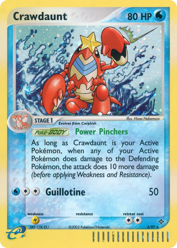 Crawdaunt #3 EX Dragon Pokemon card