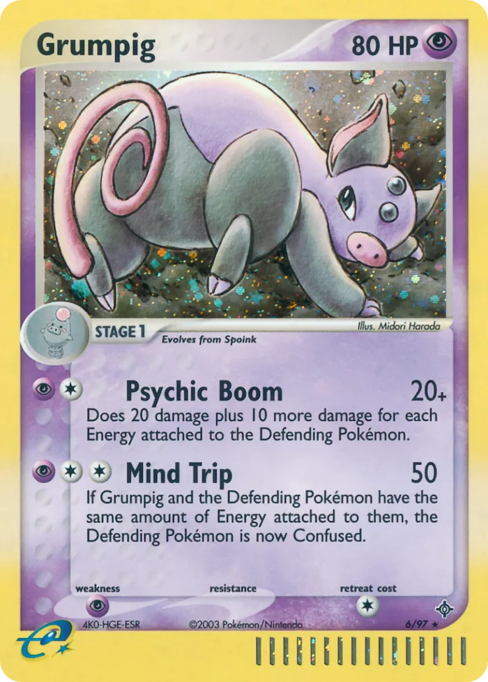 Grumpig #6 EX Dragon Pokemon card
