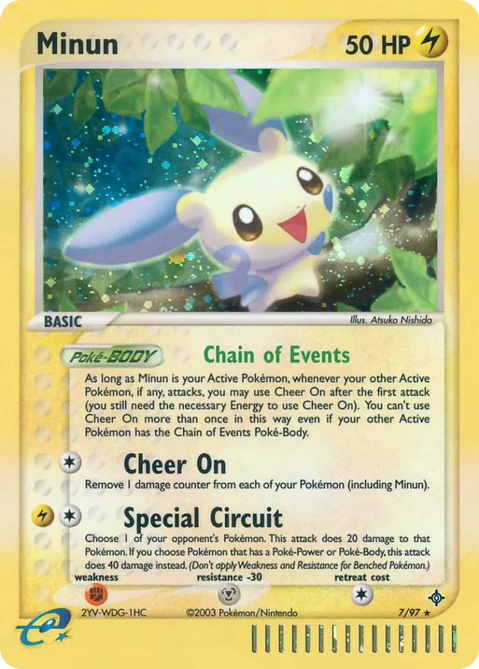 Minun #7 EX Dragon Pokemon card
