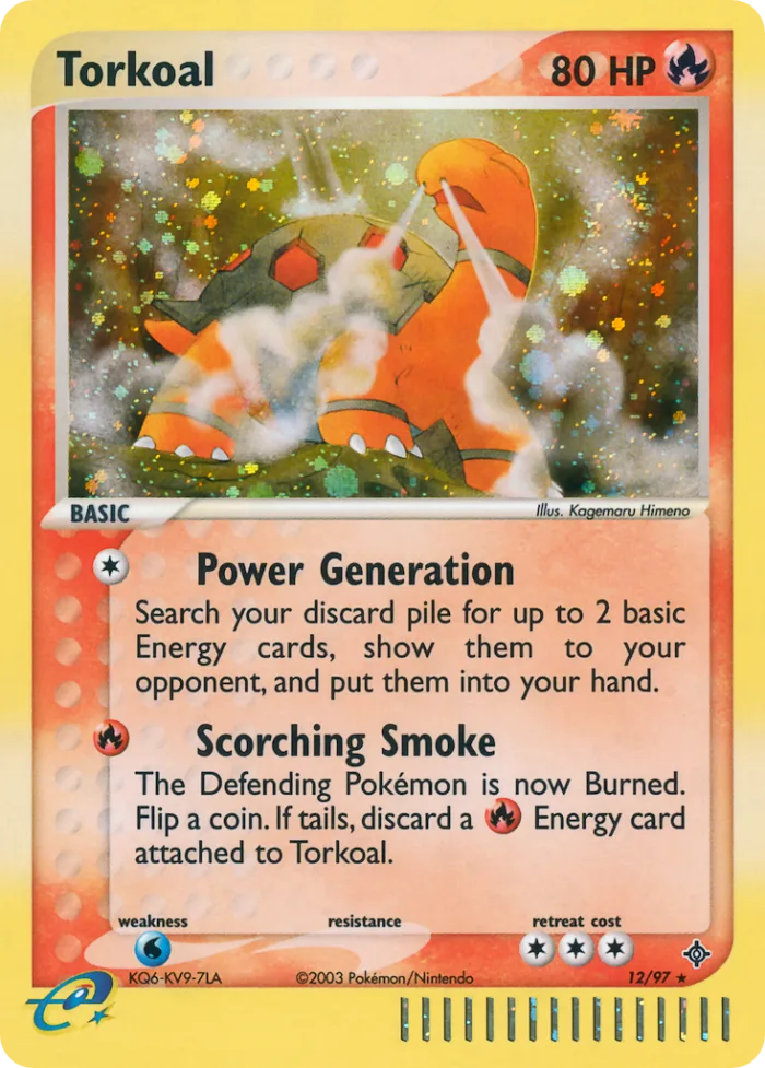 Torkoal #12 EX Dragon Pokemon card