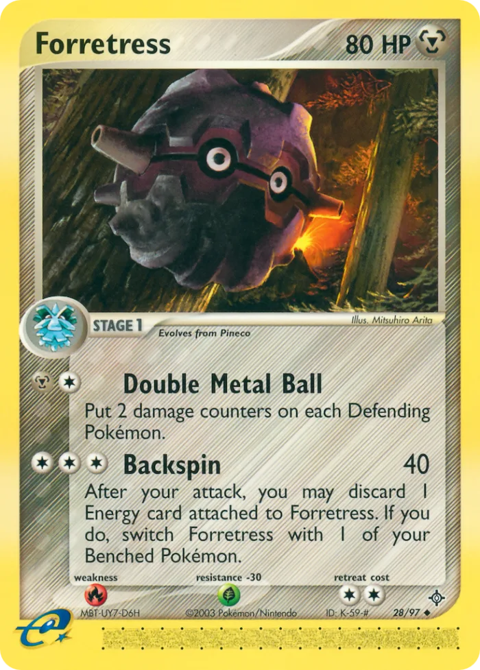 Forretress #28 EX Dragon Pokemon card