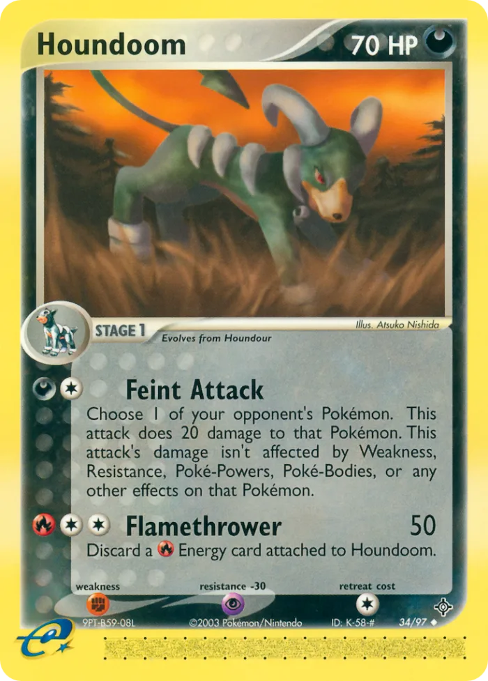 Houndoom #34 EX Dragon Pokemon card