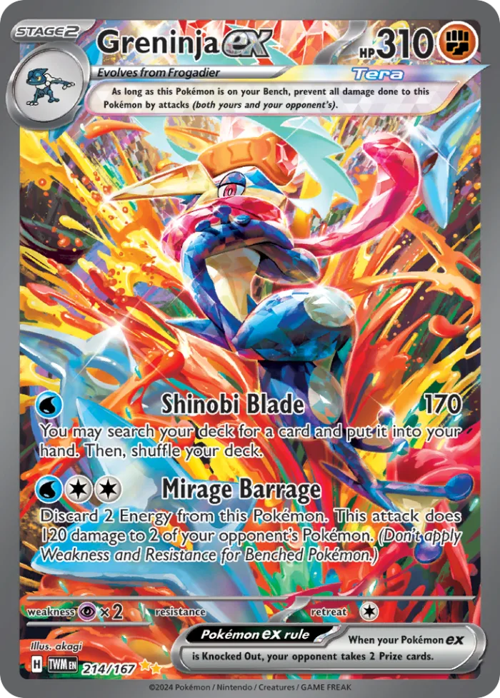 Greninja ex #214 Twilight Masquerade Pokemon card