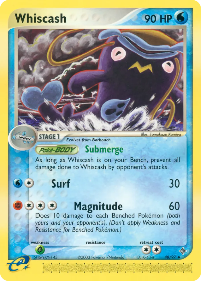 Whiscash #48 EX Dragon Pokemon card