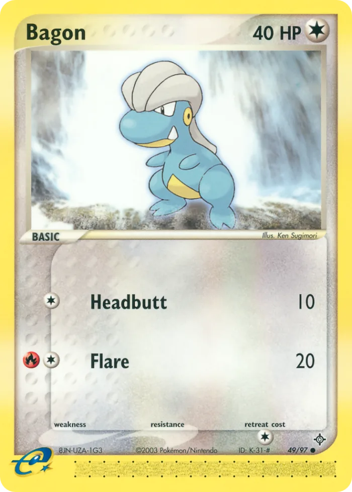 Bagon #49 EX Dragon Pokemon card