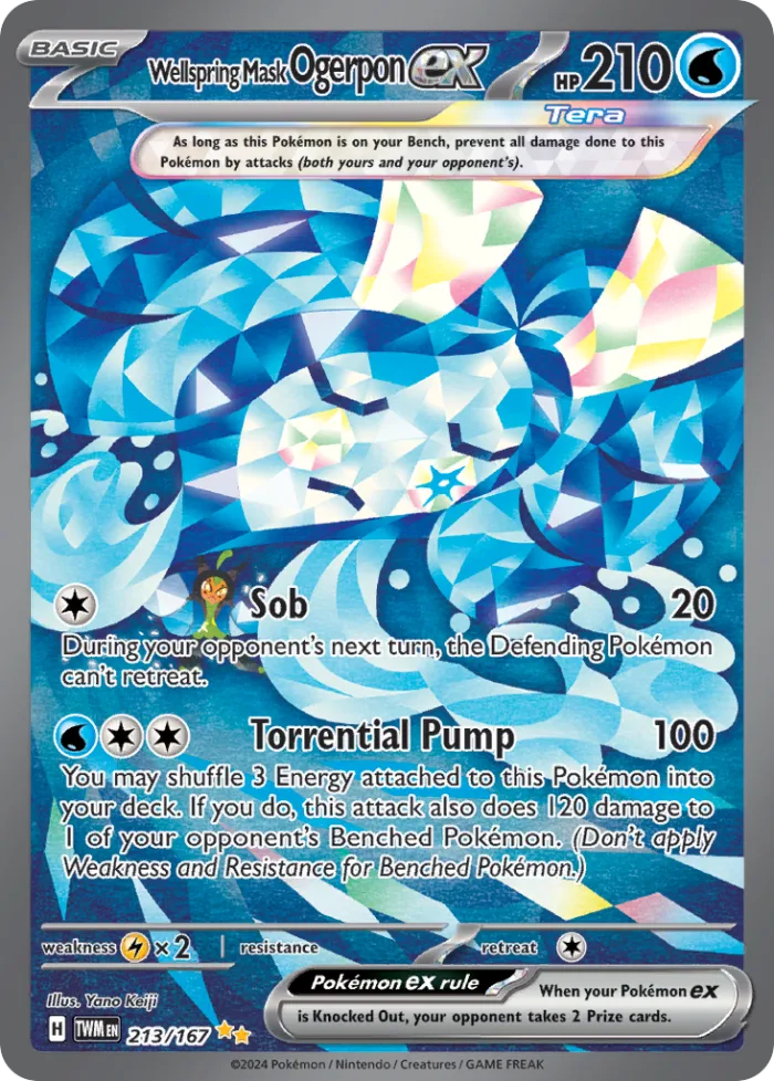 Wellspring Mask Ogerpon ex #213 Twilight Masquerade Pokemon card