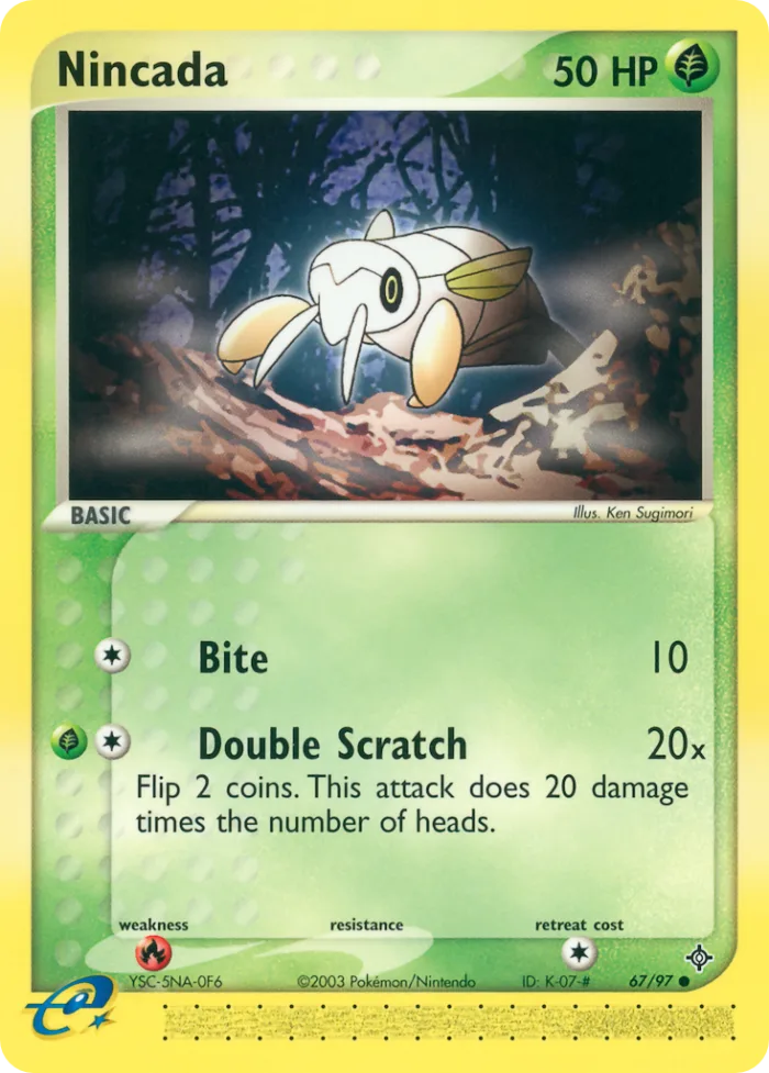 Nincada #67 EX Dragon Pokemon card