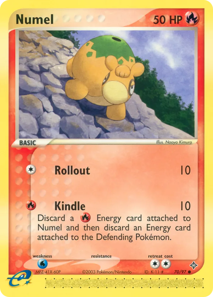 Numel #70 EX Dragon Pokemon card