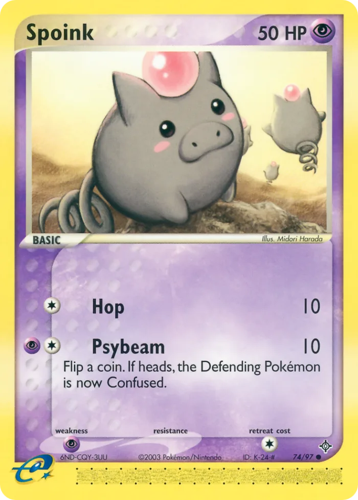 Spoink #74 EX Dragon Pokemon card