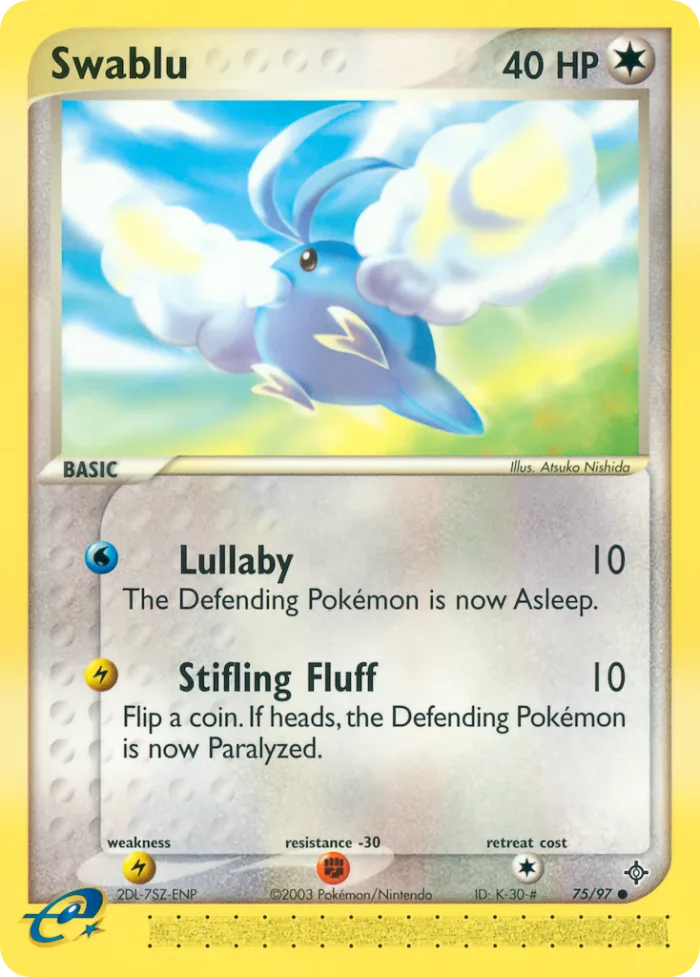 Swablu #75 EX Dragon Pokemon card