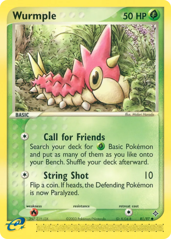 Wurmple #81 EX Dragon Pokemon card