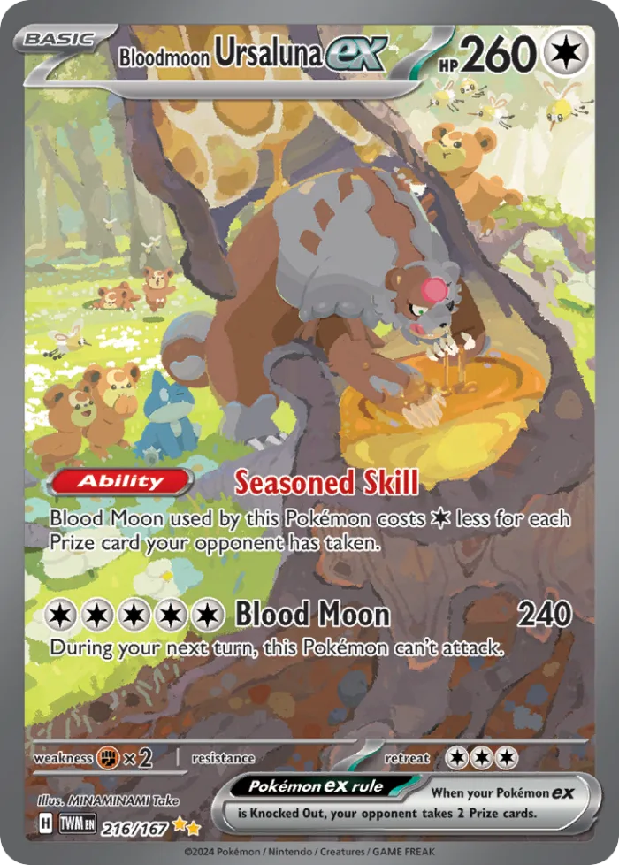 Bloodmoon Ursaluna ex #216 Twilight Masquerade Pokemon card