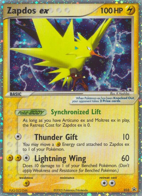 Zapdos ex #33 Nintendo Black Star Promos Pokemon card