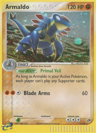Armaldo #1 EX Sandstorm Pokemon card