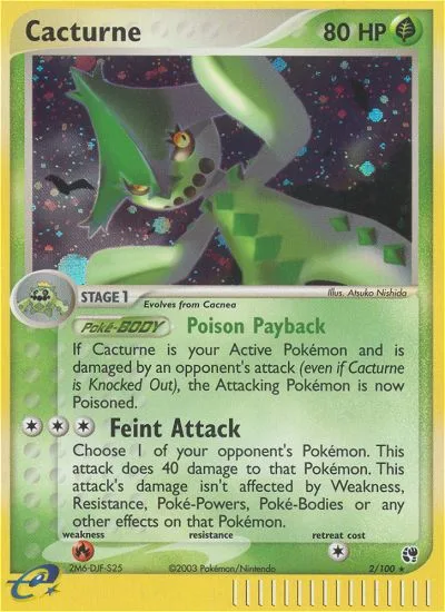 Cacturne #2 EX Sandstorm Pokemon card