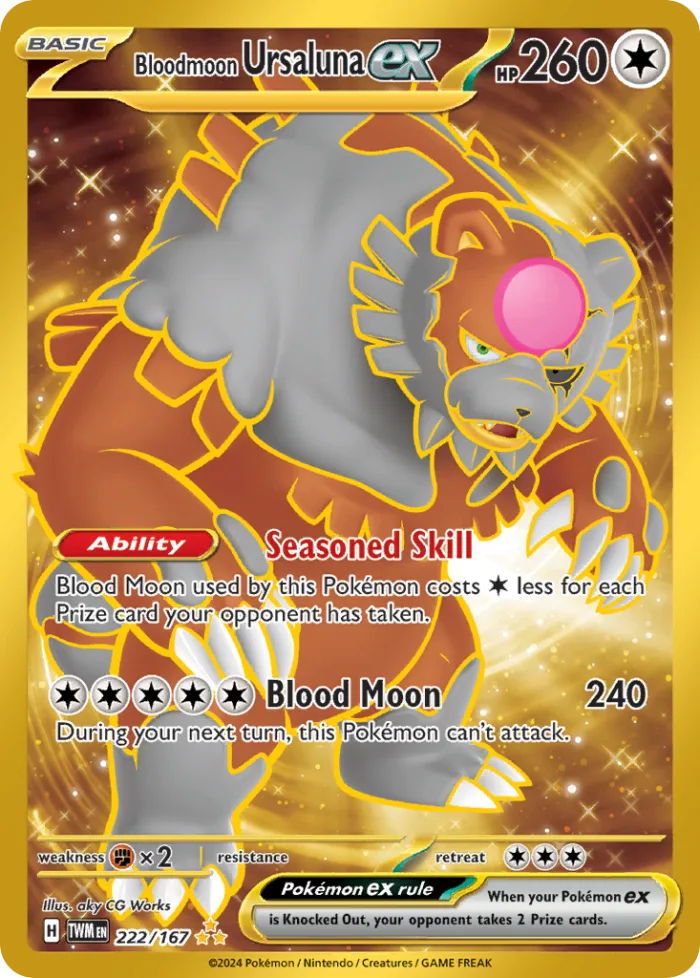 Bloodmoon Ursaluna ex #222 Twilight Masquerade Pokemon card