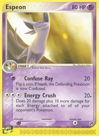 Espeon #16 EX Sandstorm Pokemon card