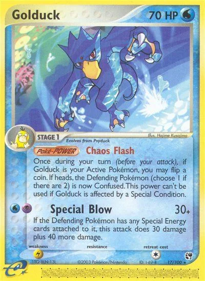 Golduck #17 EX Sandstorm Pokemon card