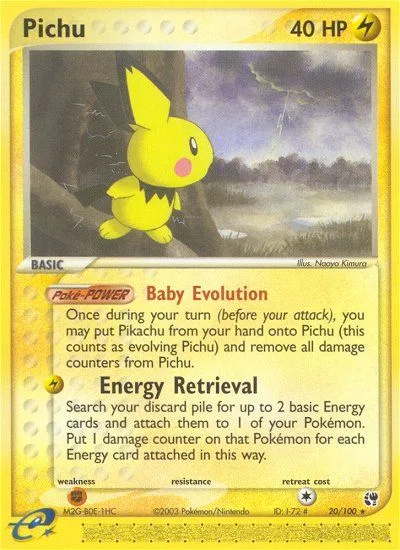 Pichu #20 EX Sandstorm Pokemon card