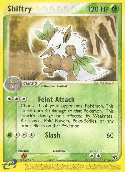 Shiftry #22 EX Sandstorm Pokemon card