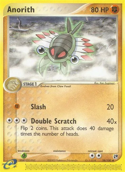 Anorith #28 EX Sandstorm Pokemon card