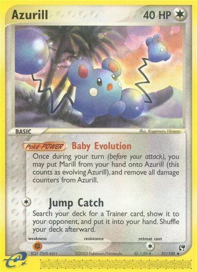 Azurill #31 EX Sandstorm Pokemon card