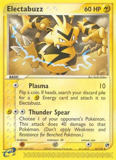 Electabuzz #35 EX Sandstorm Pokemon card