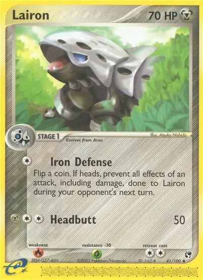 Lairon #41 EX Sandstorm Pokemon card