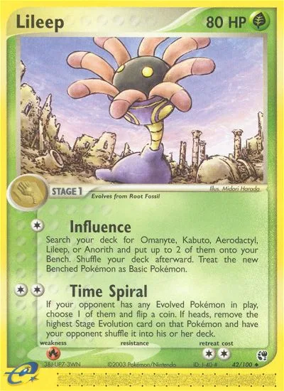 Lileep #42 EX Sandstorm Pokemon card