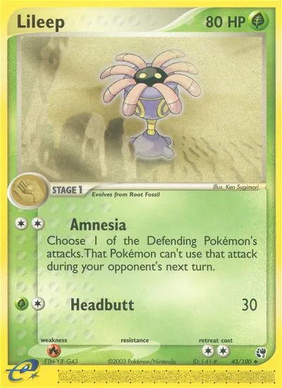 Lileep #43 EX Sandstorm Pokemon card