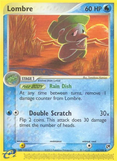 Lombre #45 EX Sandstorm Pokemon card