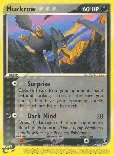 Murkrow #47 EX Sandstorm Pokemon card