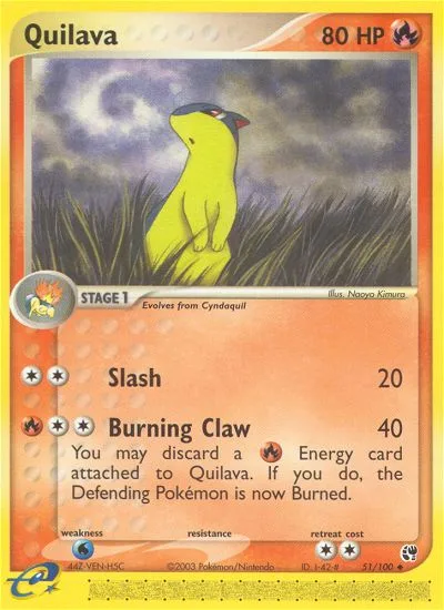 Quilava #51 EX Sandstorm Pokemon card