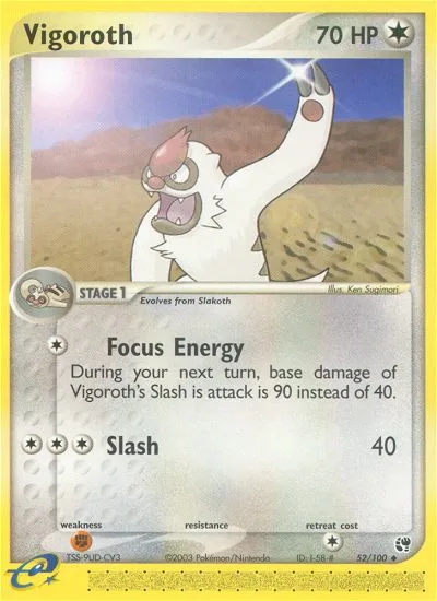 Vigoroth #52 EX Sandstorm Pokemon card