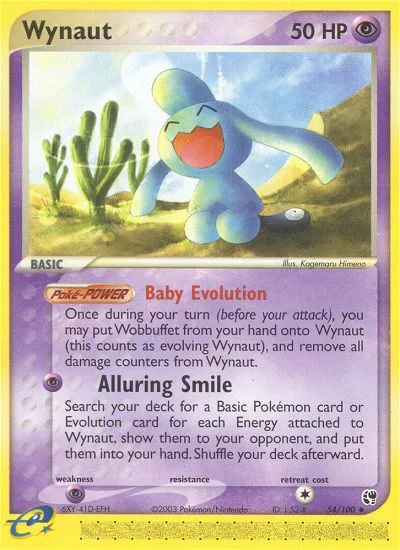 Wynaut #54 EX Sandstorm Pokemon card