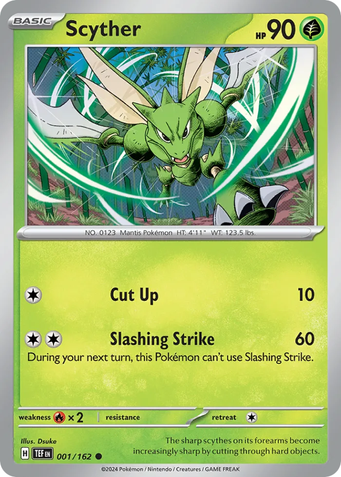 Scyther #1 Temporal Forces Pokemon card