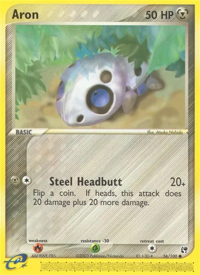 Aron #56 EX Sandstorm Pokemon card