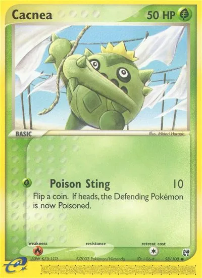 Cacnea #58 EX Sandstorm Pokemon card