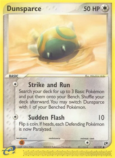 Dunsparce #60 EX Sandstorm Pokemon card