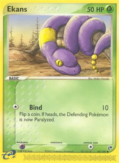 Ekans #64 EX Sandstorm Pokemon card