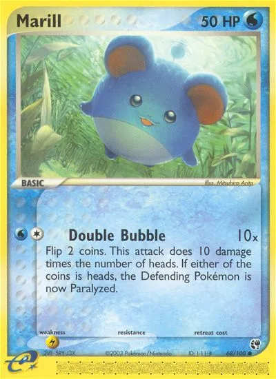 Marill #68 EX Sandstorm Pokemon card