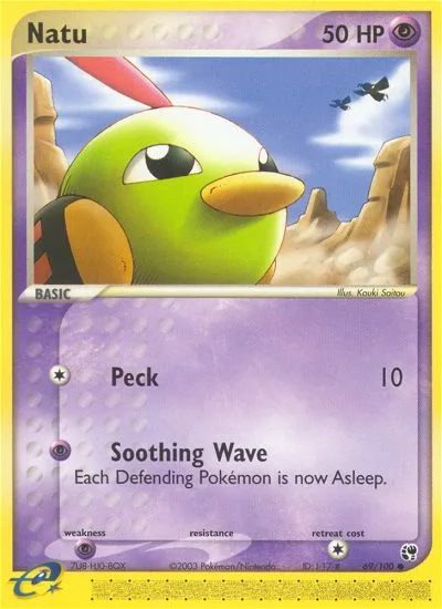 Natu #69 EX Sandstorm Pokemon card