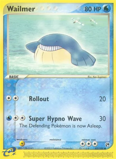 Wailmer #83 EX Sandstorm Pokemon card