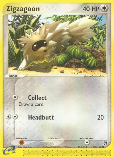 Zigzagoon EX Sandstorm card