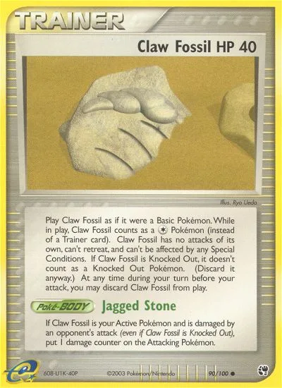 Claw Fossil EX Sandstorm card