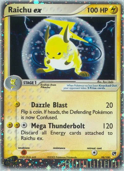 Raichu ex #98 EX Sandstorm Pokemon card