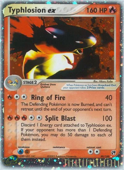 Typhlosion ex #99 EX Sandstorm Pokemon card