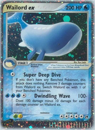 Wailord ex #100 EX Sandstorm Pokemon card